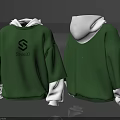 Green Hoodie with White Cuffs and Hood Lining Featuring Black StyleGo Logo Design