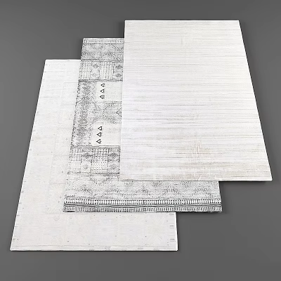 Square Rugs With Intricate Patterns And Textured Surfaces For Home Decoration 3d model