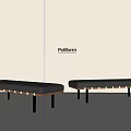 Modern Pollform Sofa Bench With Black Leather And Metal Legs Design