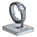 Elegant Gold Bracelet Watch On Transparent Display Stand With Price Tag €231000