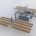 International Space Station Structure With Solar Panels And Modules 3d model