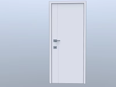 White Modern Swing Door With Smooth Surface And Simple Design For Home Interior 3d model