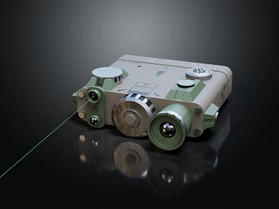 Industrial Commercial Laser Equipment With Precision Knobs Lens And Reflective Metal Surface 3d model