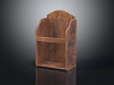 Wooden Home Storage Shelf With Two Shelves For Organizing Daily Items 3d model