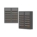 Double Door Glass Door Wine Refrigerator With Black Finish And Wine Storage Racks