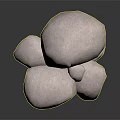Three White Natural Stones Placed On Black Reflective Surface For Decorative Use