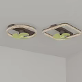 Modern Ceiling Lighting Combination With Square Round Crystal Decorative Fixtures 3d model
