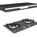 Stainless Steel Modern Kitchen Range Hood And Gas Stove Appliances