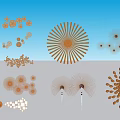 Modern Decorative Wall Decor With Geometric Circular And Fan Shaped Wooden Art Pieces
