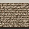 Brown Wooden Block Wall With Textured Decorative Panel For Interior Design 3d model