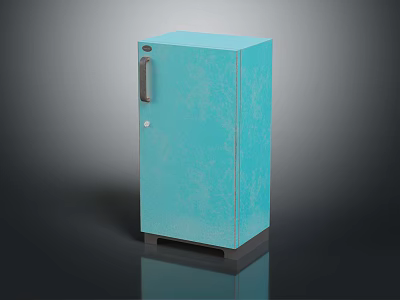 Blue Vertical Electronic Appliance With Handle Lock Smooth Surface And Modern Design 3d model