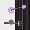 Interior Wall Featuring Stylish Silver Spiral And Golden Black Ball Door Handles