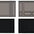 Modern Classic Paneled Wall Designs With Light And Dark Gray Patterns For Interior Decor 3d model