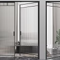 Modern Folding Doors Interior Design With Glass Panels And Metal Grid Frames