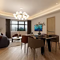 Modern Bedroom With Circular Ceiling Lighting Pendant Lights Large Bed Rug Armchairs And Green Plant