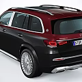 Red and Black SUV Exterior Design With Front Grille Large Alloy Wheels and Rear Features