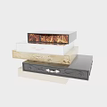 Elegant Stacked Decorative Cabinets with Various Materials Drawers and Carved Details