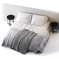 Modern Double Bed Interior Design With Soft Pillows Cozy Blanket And Minimalist Nightstand