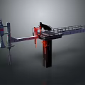 Industrial Tower Structure With Extended Platform Red Lights And Metal Design Elements