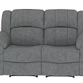 Comfortable Gray Fabric Two Seater Sofa With Armrests And Modern Design 3d model