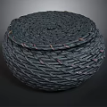 Handwoven Round Storage Basket With Lid For Household Use And Decorative