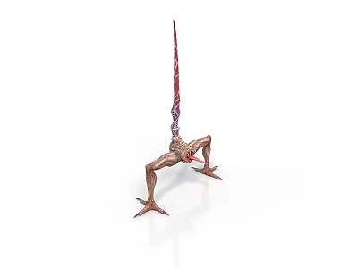 Character Inspired Mythical Creature With Spiked Tail And Slender Legs 3d model
