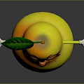Cartoon Pear Character With Green Leaf Arms Legs And Big Eyes