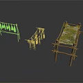 Practical Wooden Drying Racks For Hanging And Drying Herbs And Plants 3d model