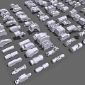 modern mechanical parts mechanical parts machine 3d model