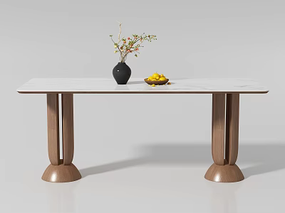 Modern Middle style long dining table 3d model