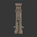 Classical Stone Architectural Components Including Tall Column Short Pillar Decorative And Table Like Elements 3d model