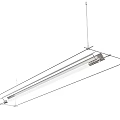 Modern Linear Chandelier Design With Suspended Metal Frame And Sleek Interior Style