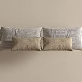 Minimalist Decorative Pillow Set with Gray Striped and Beige Textured Covers for Sofa