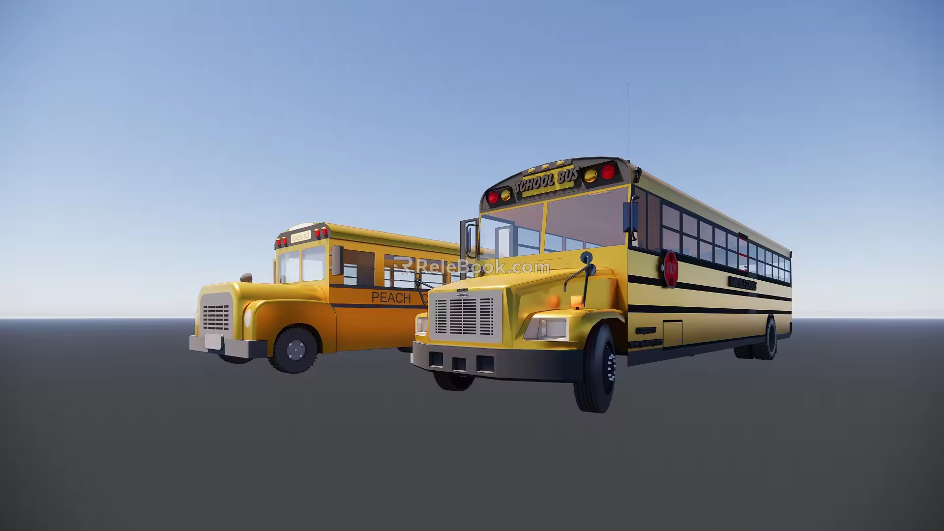 Modern School Bus School Bus 3d model