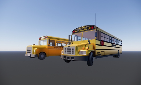 Modern School Bus School Bus 3d model