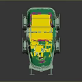 Hulk Smash Themed Green Toy Vehicle With Pink Yellow Accents And Tracked Wheels