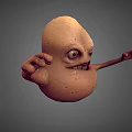 Anthropomorphic Potato Game Movie Character With Exaggerated Features And 3D Model Design