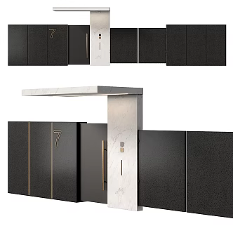 Modern villa entrance door courtyard wall gate 3d model