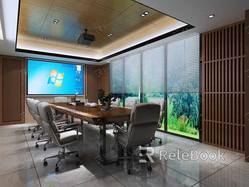 Modern conference room conference room projector display curtain model