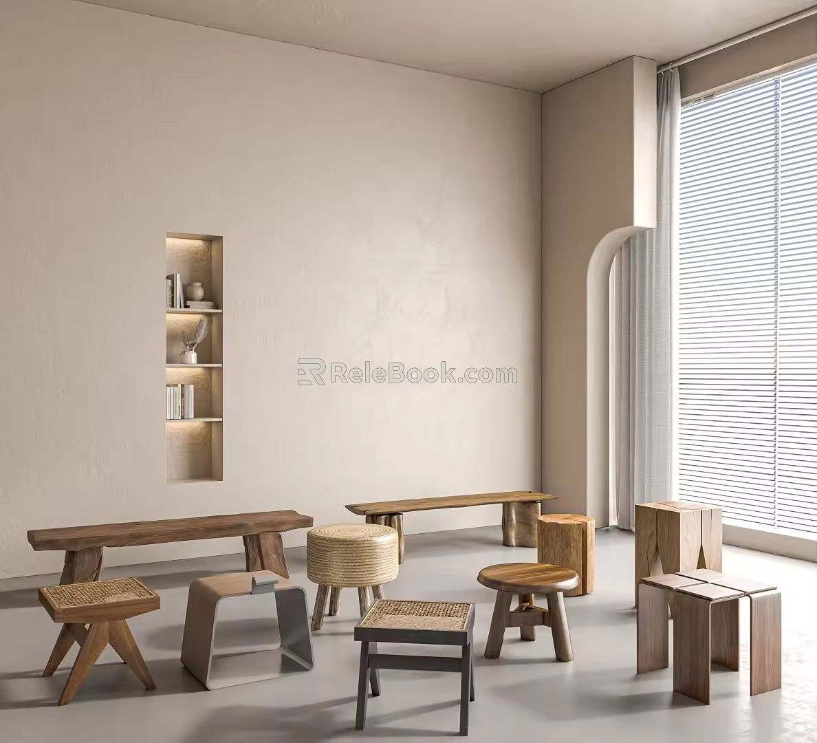 Quiet Stool Log Stool Bench Low Stool Log Stool Single Stool 3d model