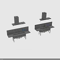 Stainless Steel Commercial Kitchen Equipment for Food Preparation with Sink Counter and Range Hood