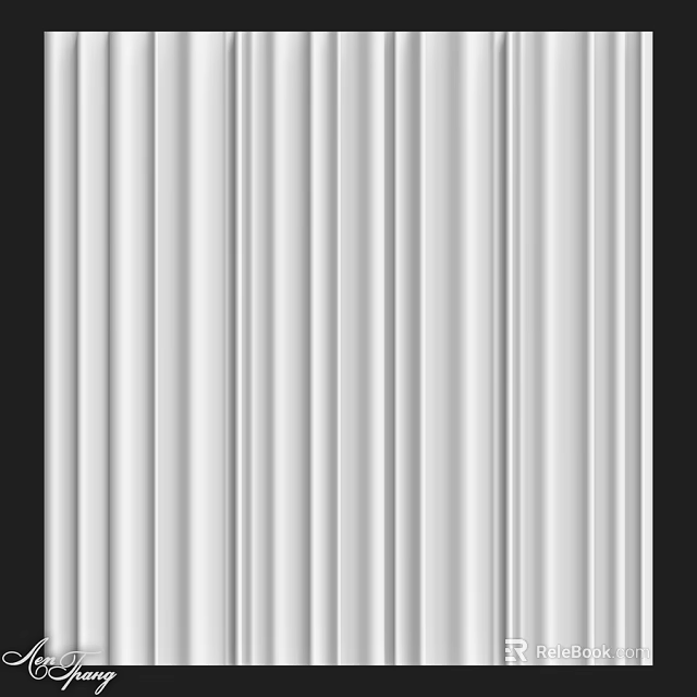 Sleek White Vertical Striped Architectural Components For Modern Interiors 3d model 