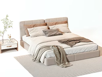 Double bed 3d model