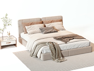 Double bed 3d model