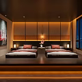 Tranquil Modern SPA Sauna Interior With Wooden Benches And Soft Ambient Lighting