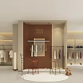 Cream style clothing store exhibition 3d model