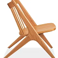Modern Wooden Leisure Chair Featuring Slat Back And Angular Leg Design