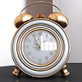 Vintage Gold Alarm Clock With Bells And Round Dial