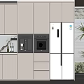 modern refrigerator cabinet built-in refrigerator 3d model