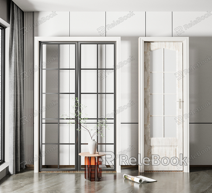 Modern sliding door kitchen and bathroom sliding door single door model